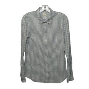 J.Crew The Perfect Shirt Womens Size 6 Light Green Seersucker Cotton Gingham